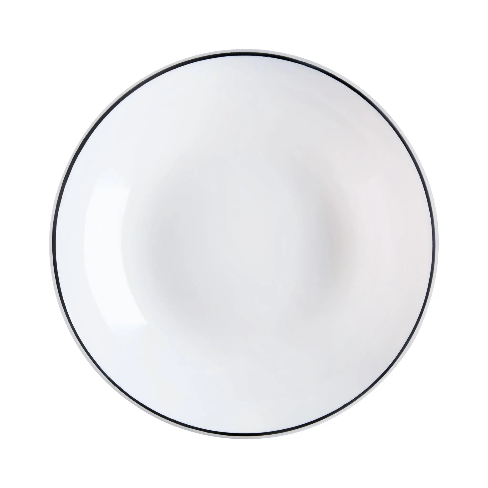 6 assiettes creuses blanches filet noir 20 cm -DIWALI, LUMINARC