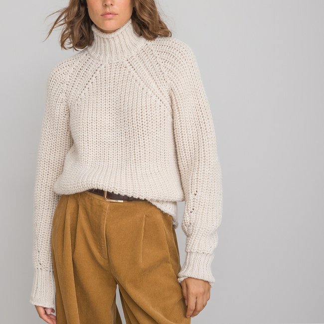 Ribbed high neck jumper La Redoute Collections | La Redoute