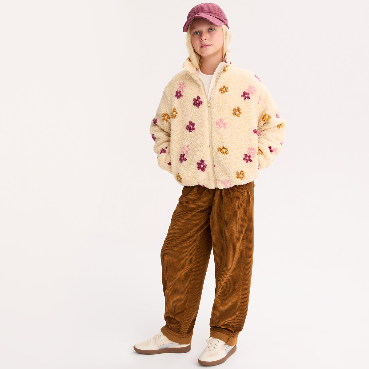 Blouson col montant, en sherpa, imprimé floral, LA REDOUTE COLLECTIONS