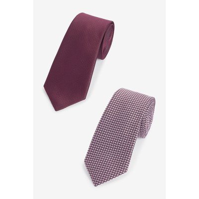 2 cravates texturées standard et pince à cravate NEXT