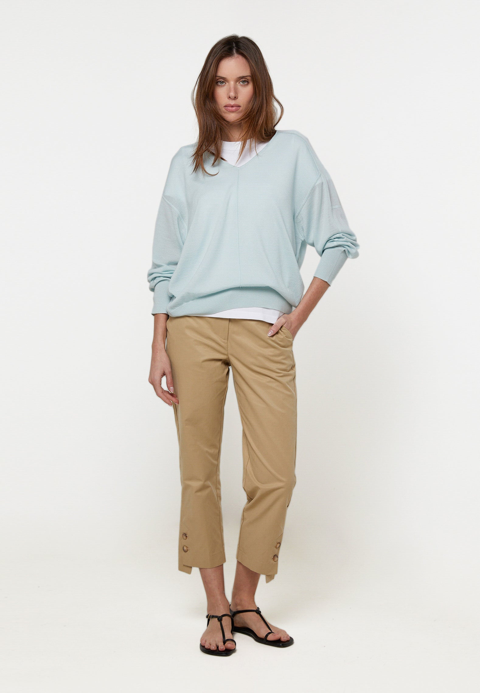 Pull col V oversize en laine, RODIER