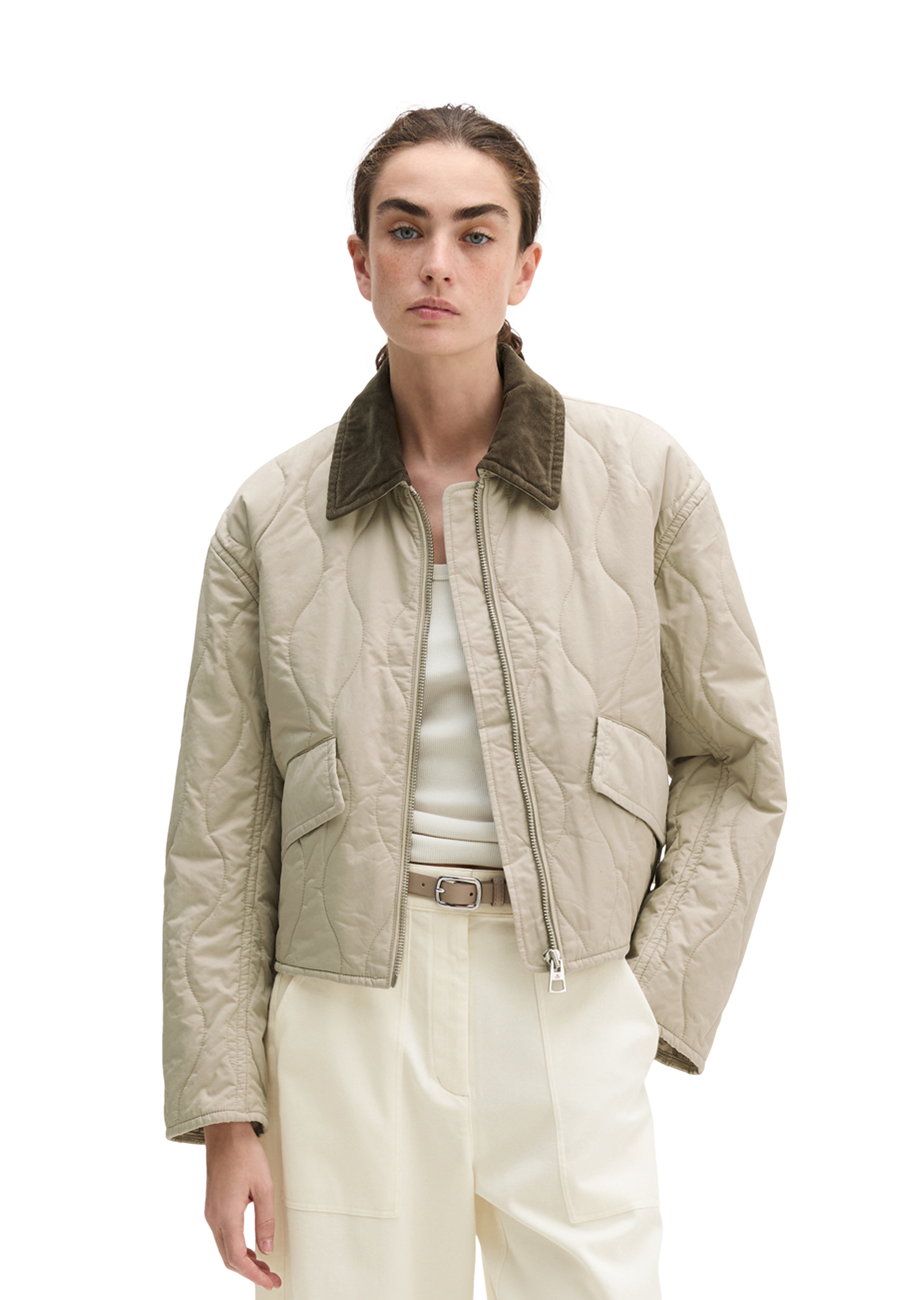 Veste matelassée en coton style barn regular en twill hydrofuge, MARC O'POLO