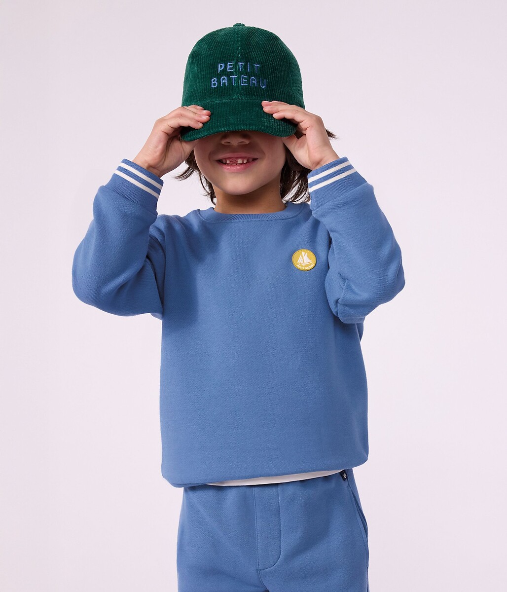 Sweat en coton uni, PETIT BATEAU
