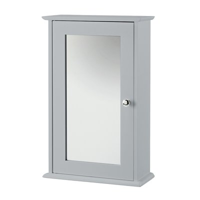 Grey Wooden Bathroom Wall Cabinet with Mirror SO'HOME
