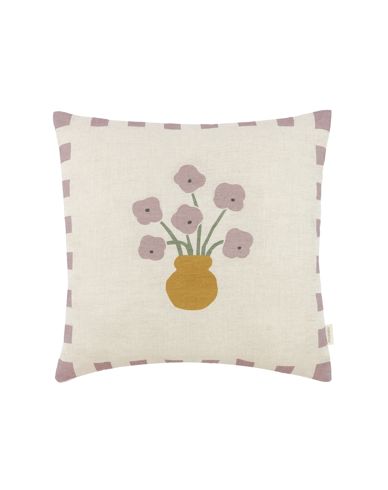 Coussin carré en lin français VIBES, NOBODINOZ