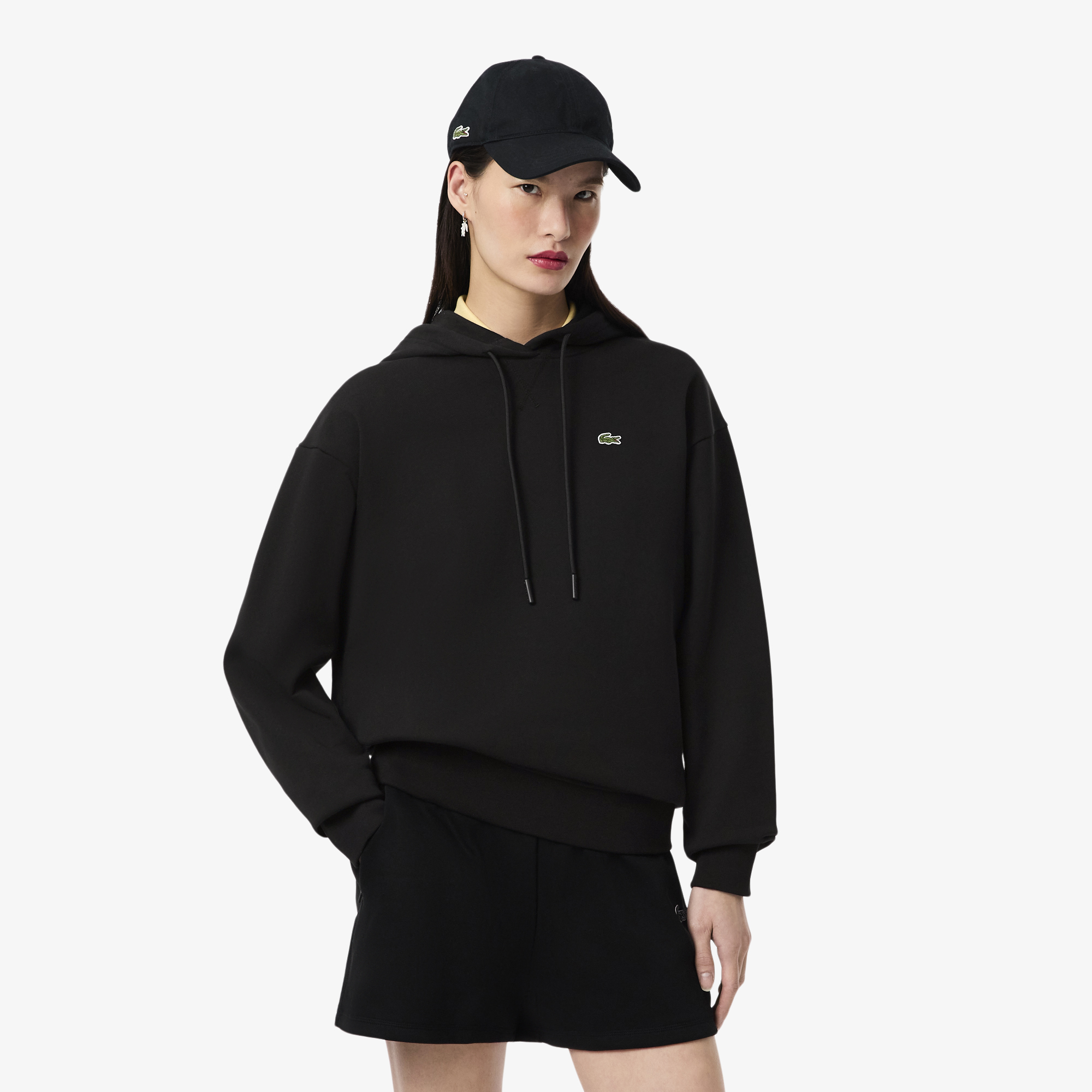Sweatshirt à capuche oversize molleton, LACOSTE