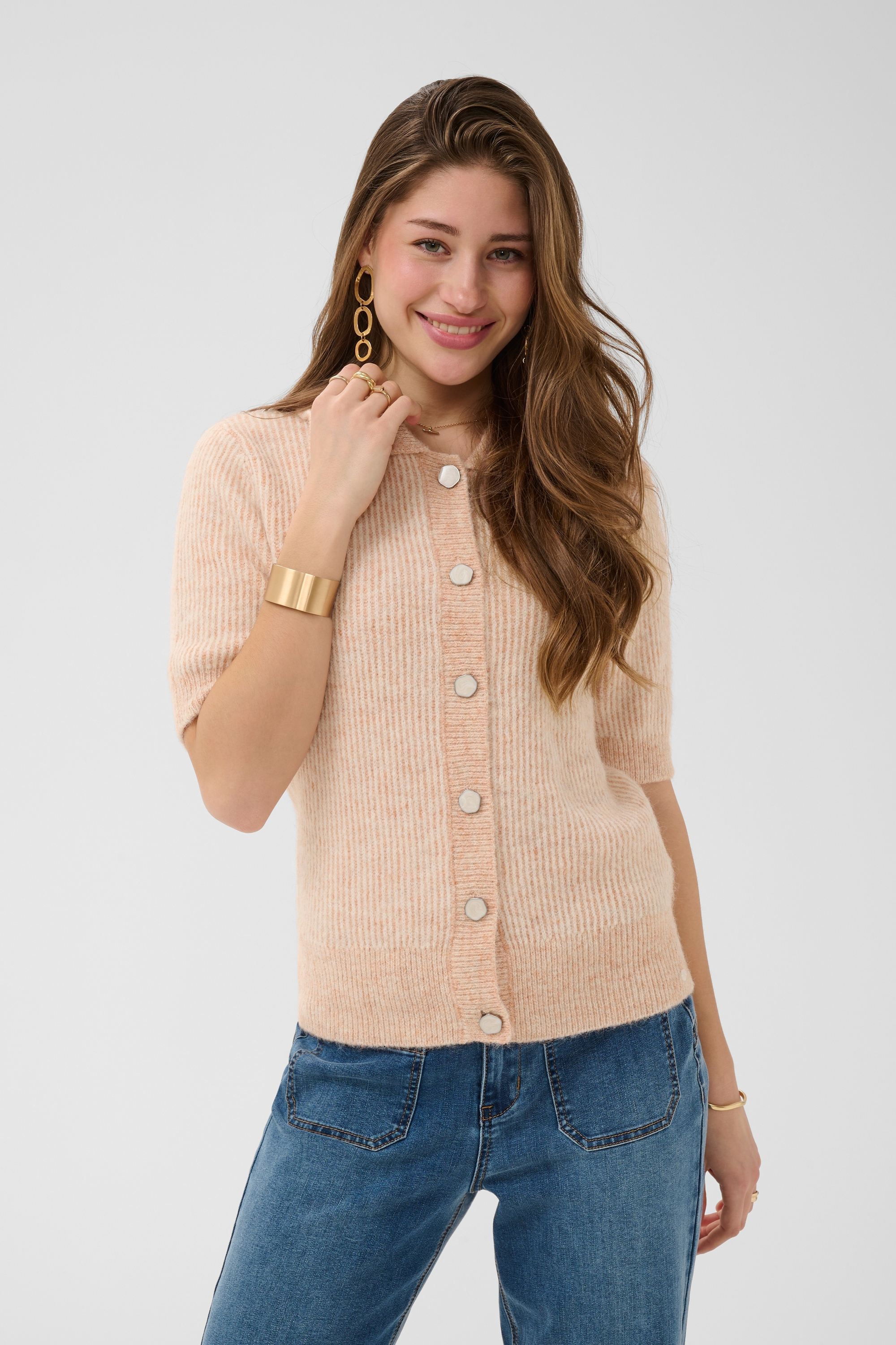 Cardigan à tricot, CREAM