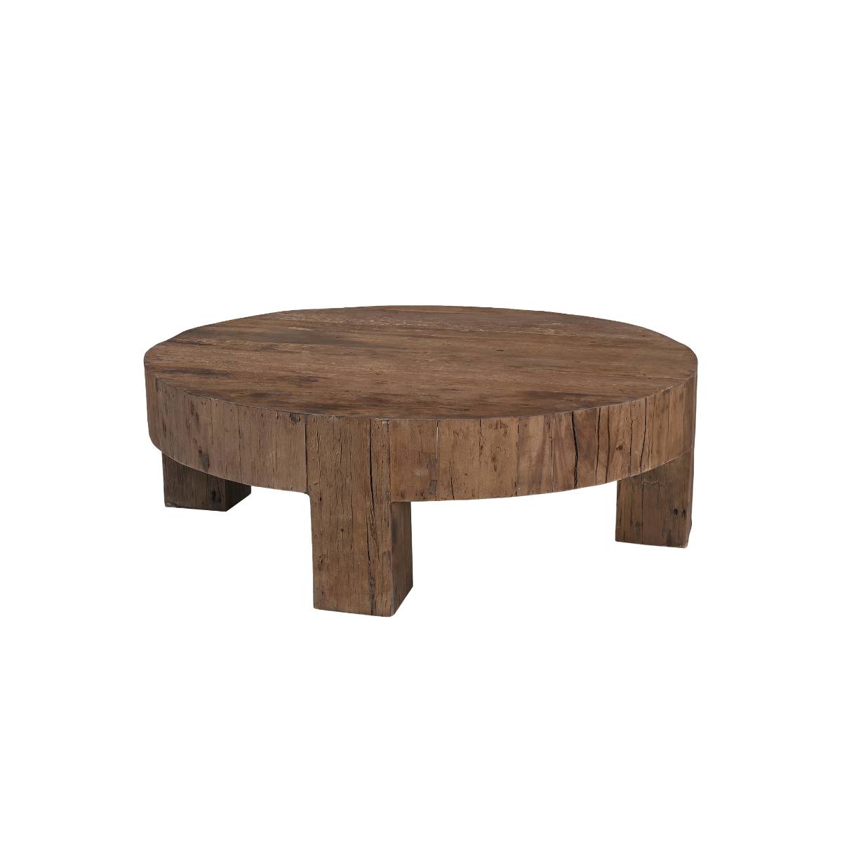 Table basse ronde en bois recyclé CAPUCINE, MADE IN MEUBLES