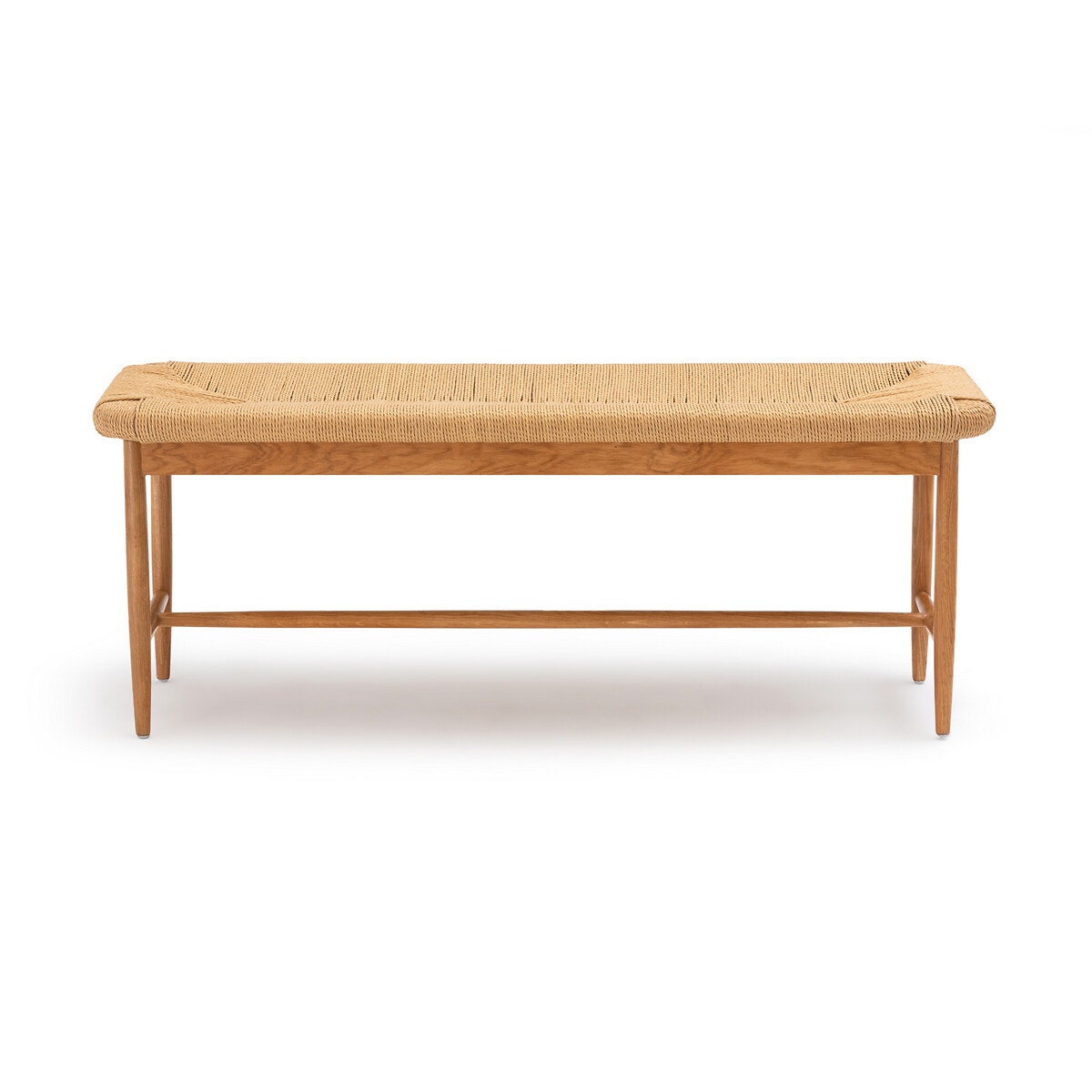 Banc de rangement chêne groove La Redoute Interieurs naturel/gris