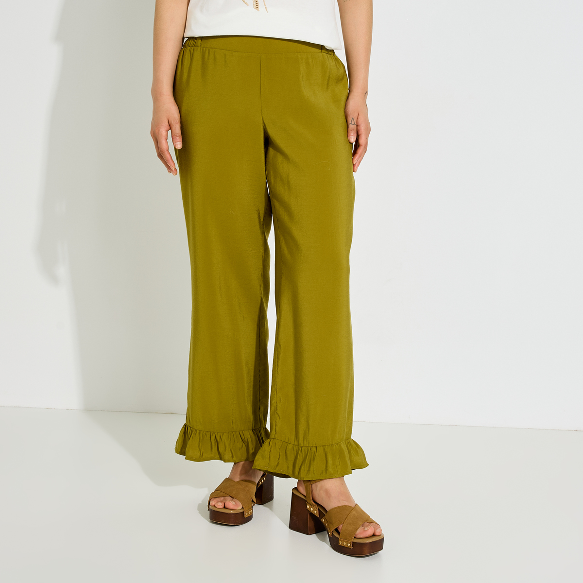 Pantalon large avec volants, GRAIN DE MALICE