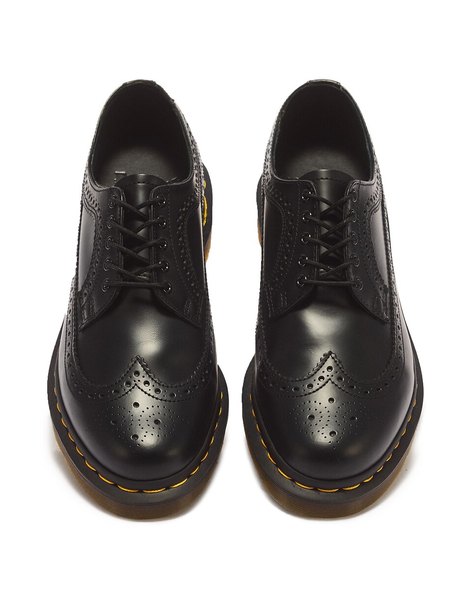 Dr. Martens 3989 Yellow Stitch Smooth Leather Brogue Black — foto 6