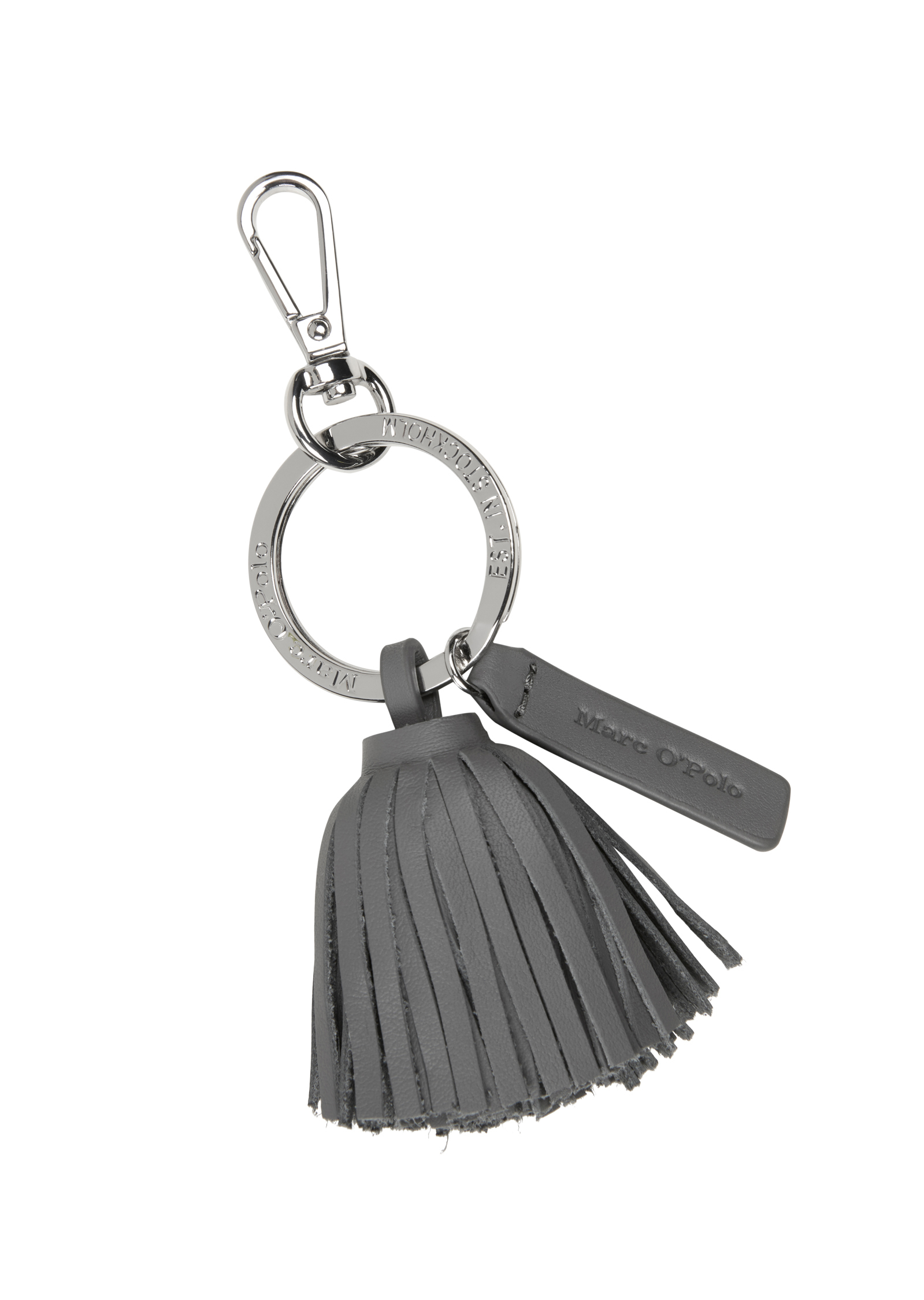 Porte-clés avec pompon en cuir et étiquette logo, MARC O'POLO