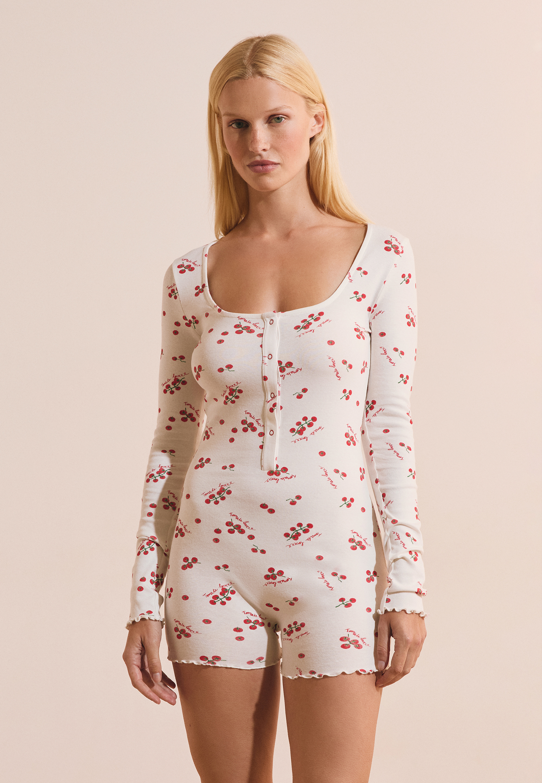 Combishort de pyjama en coton à motifs tomates TIGE, ETAM
