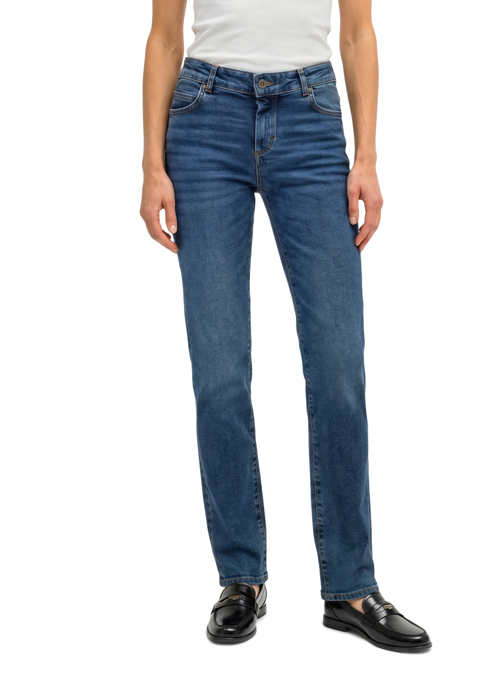 Jeans modèle Alby droit en mélange de coton bio, MARC O'POLO