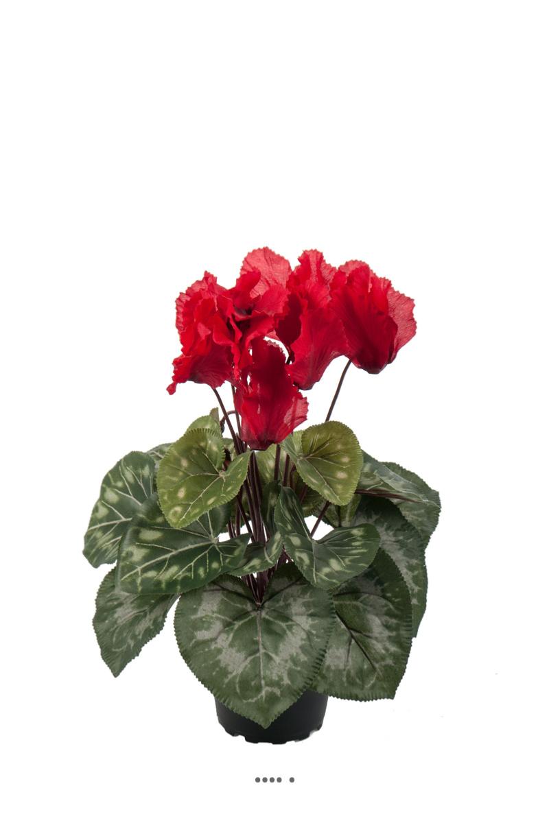 Cyclamen artificiel en pot 7 têtes H 33 cm, ARTIFICIELLES