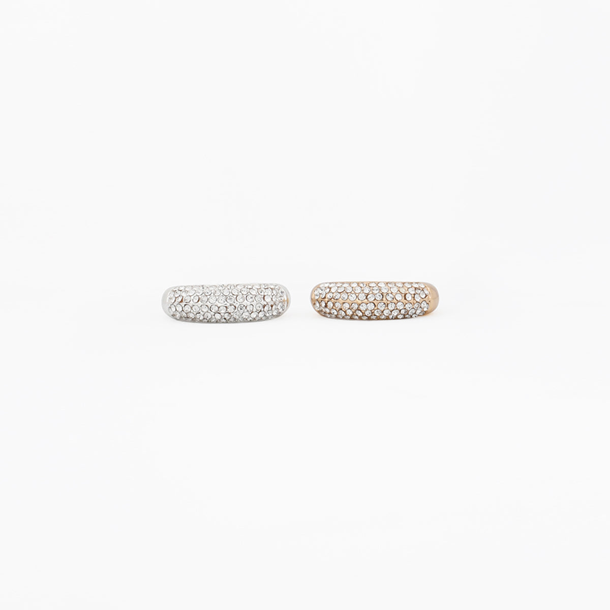 Set de 2 bagues strassées dorées et argentées, BALABOOSTE