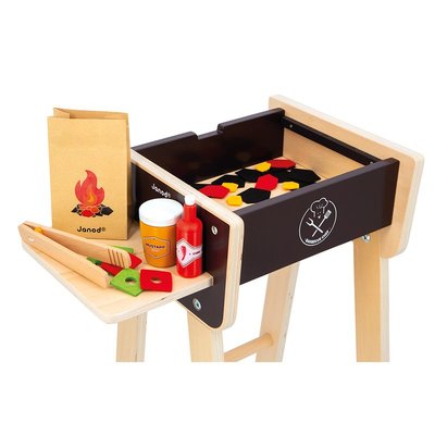 Barbecue en bois- 55 accessoires - jouet d'imitation - développement de l'imagination et la créativité - jouet en bois f JANOD