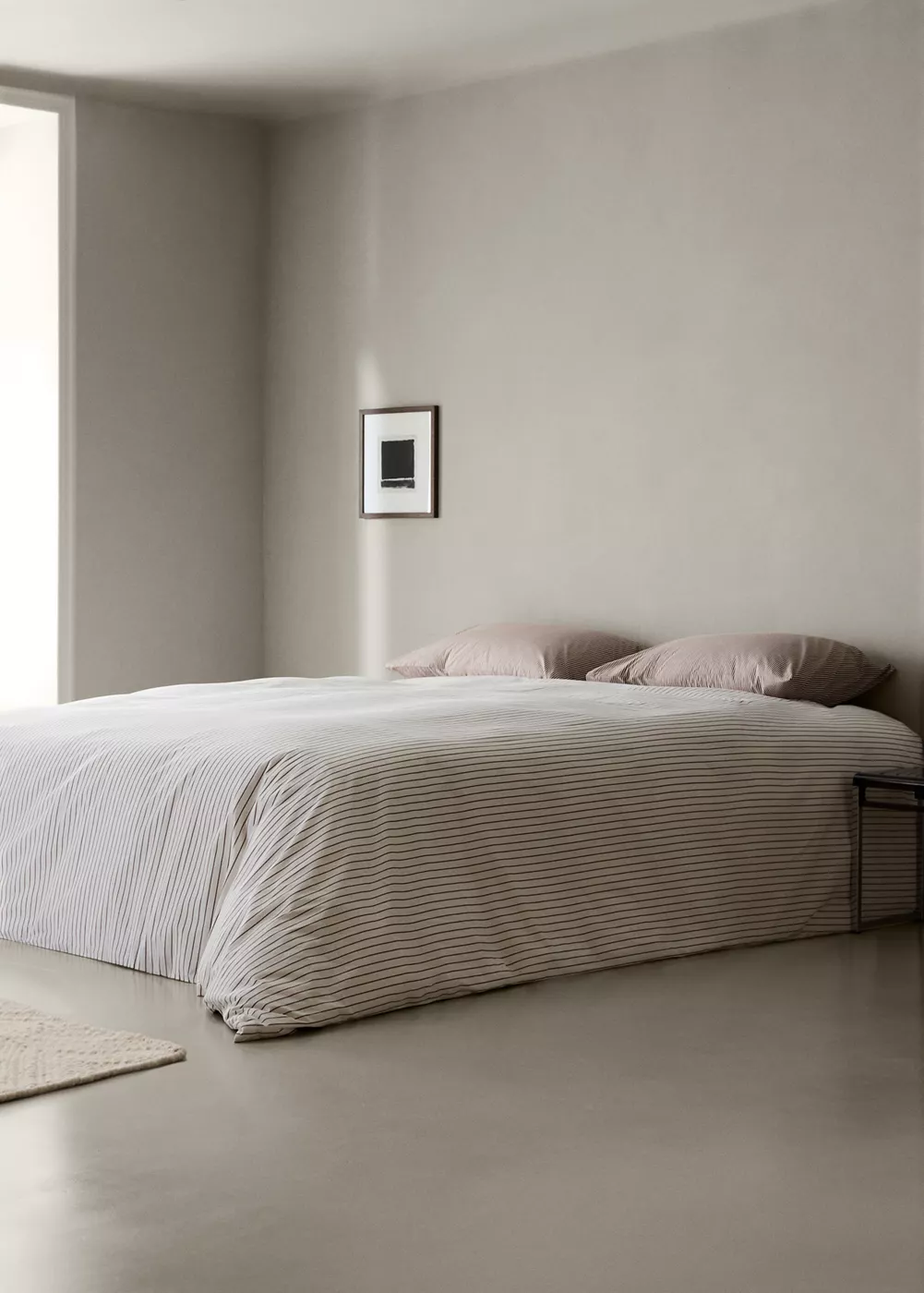 Housse de couette 100 % percale de coton à rayures Lit 135/140 cm, MANGO HOME