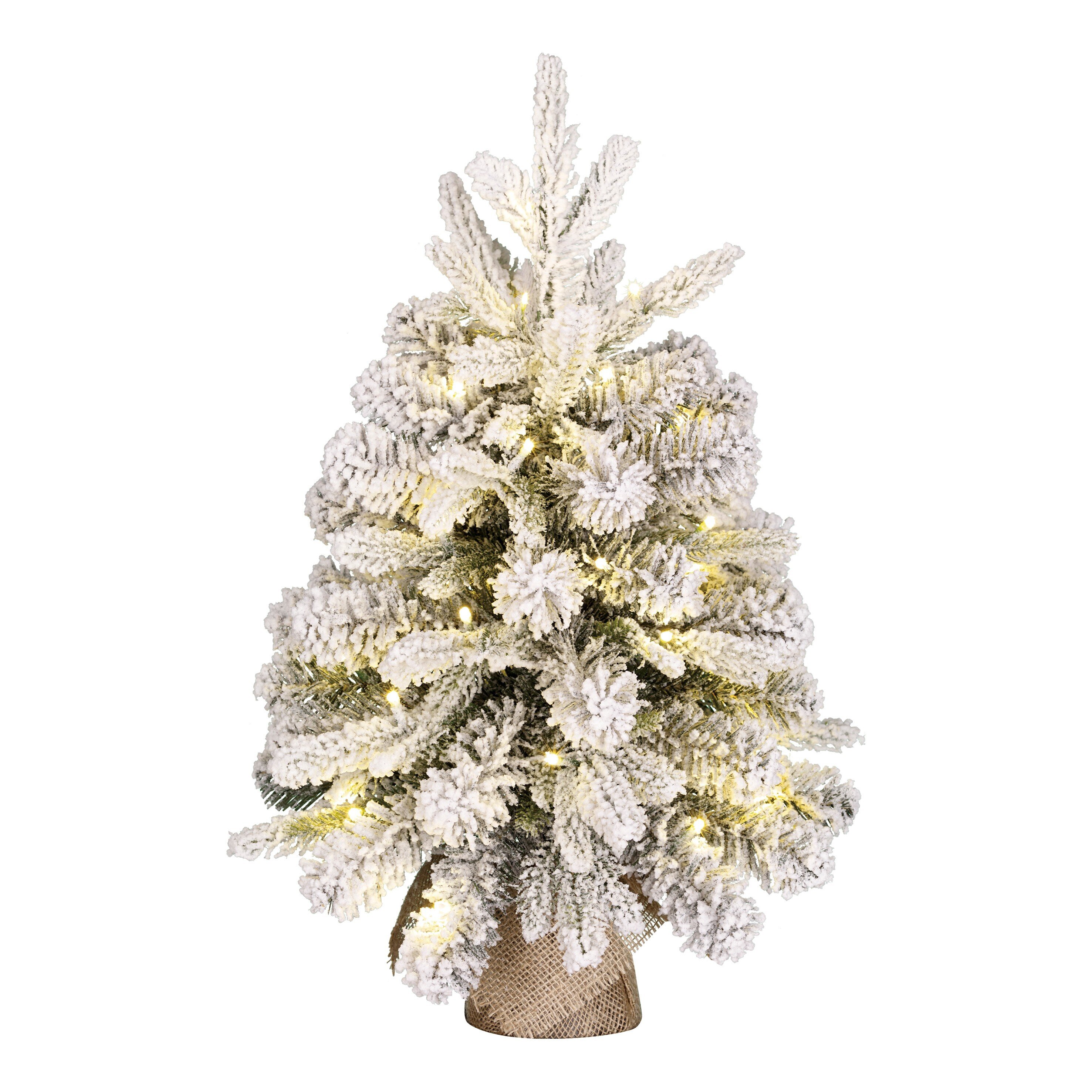 Sapin de Noël artificiel enneigé avec LED H60 cm GRIMSHAW, BLACK BOX TREES