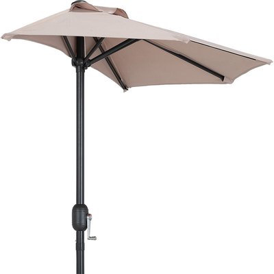 Demi-parasol avec manivelle - vert cèdre (petit modèle) métal, MONGEDO ALINEA