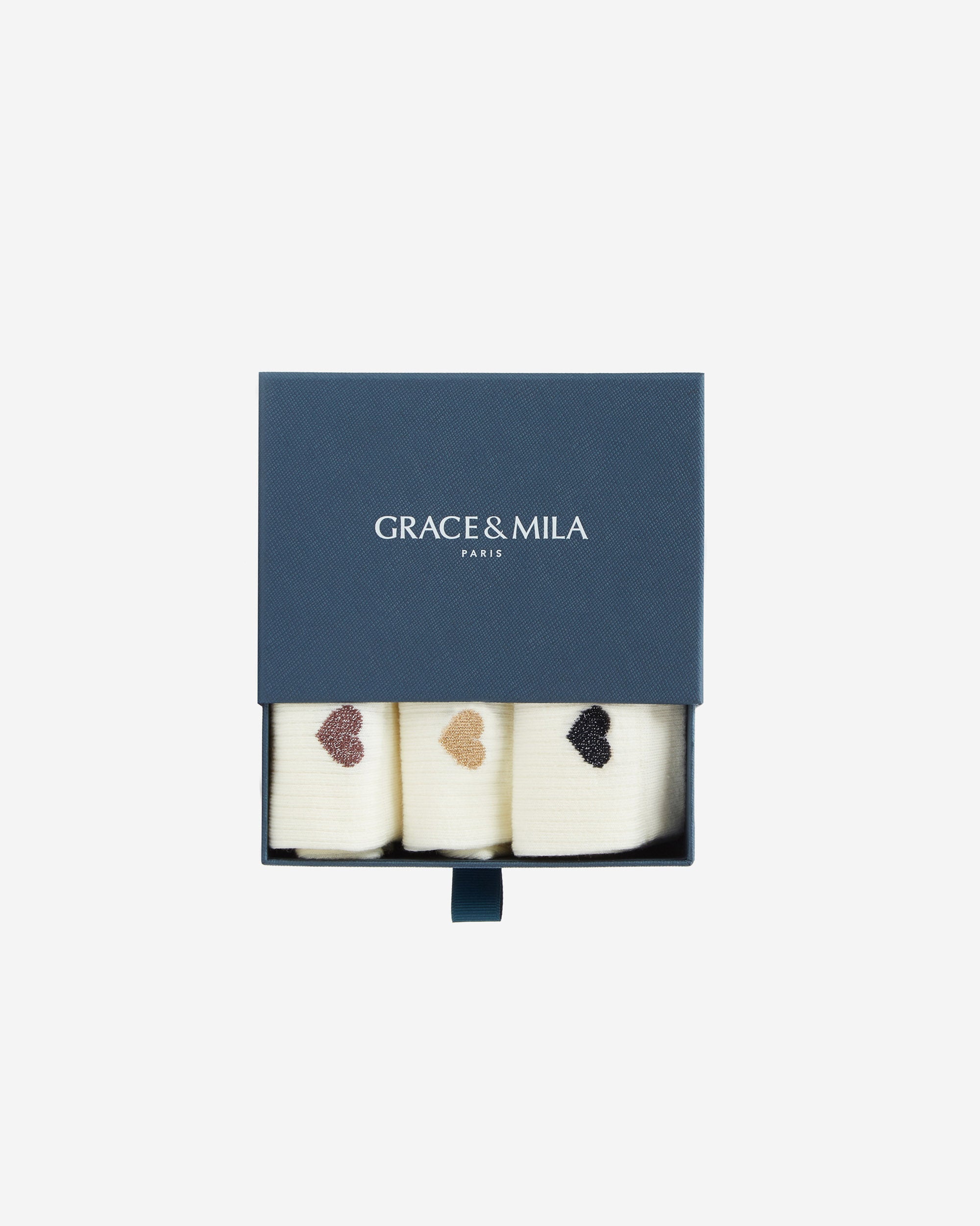 Chaussettes cœurs en fil textile multico Asteria, GRACE & MILA