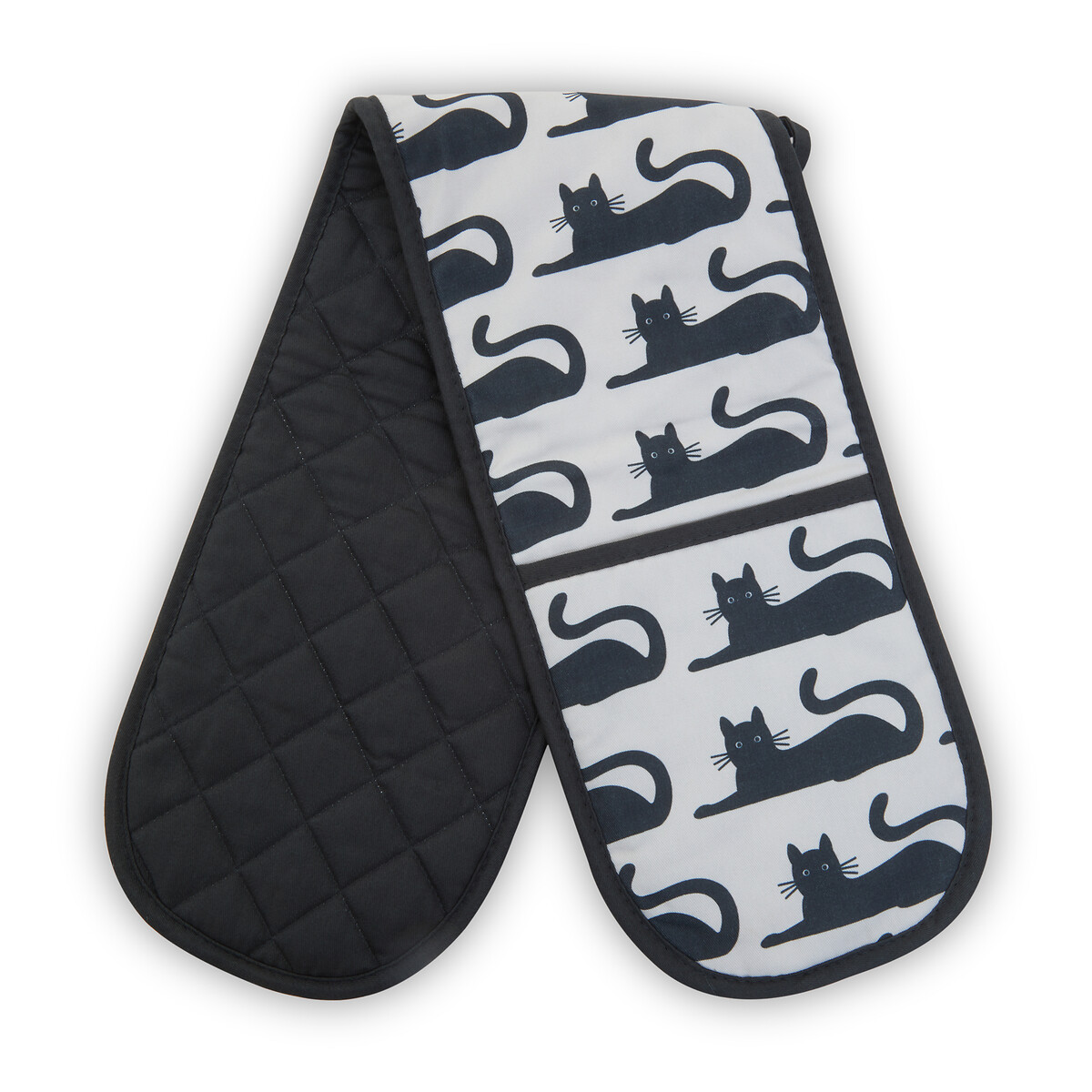 Cotton Double Oven Glove in Black Cat Print, SO'HOME