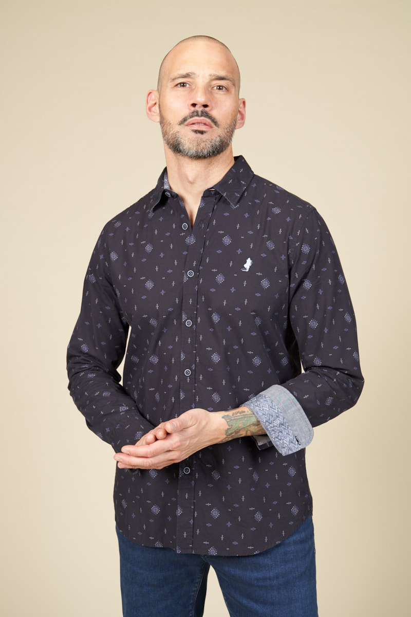 Chemise imprimée losanges éthniques, MCS