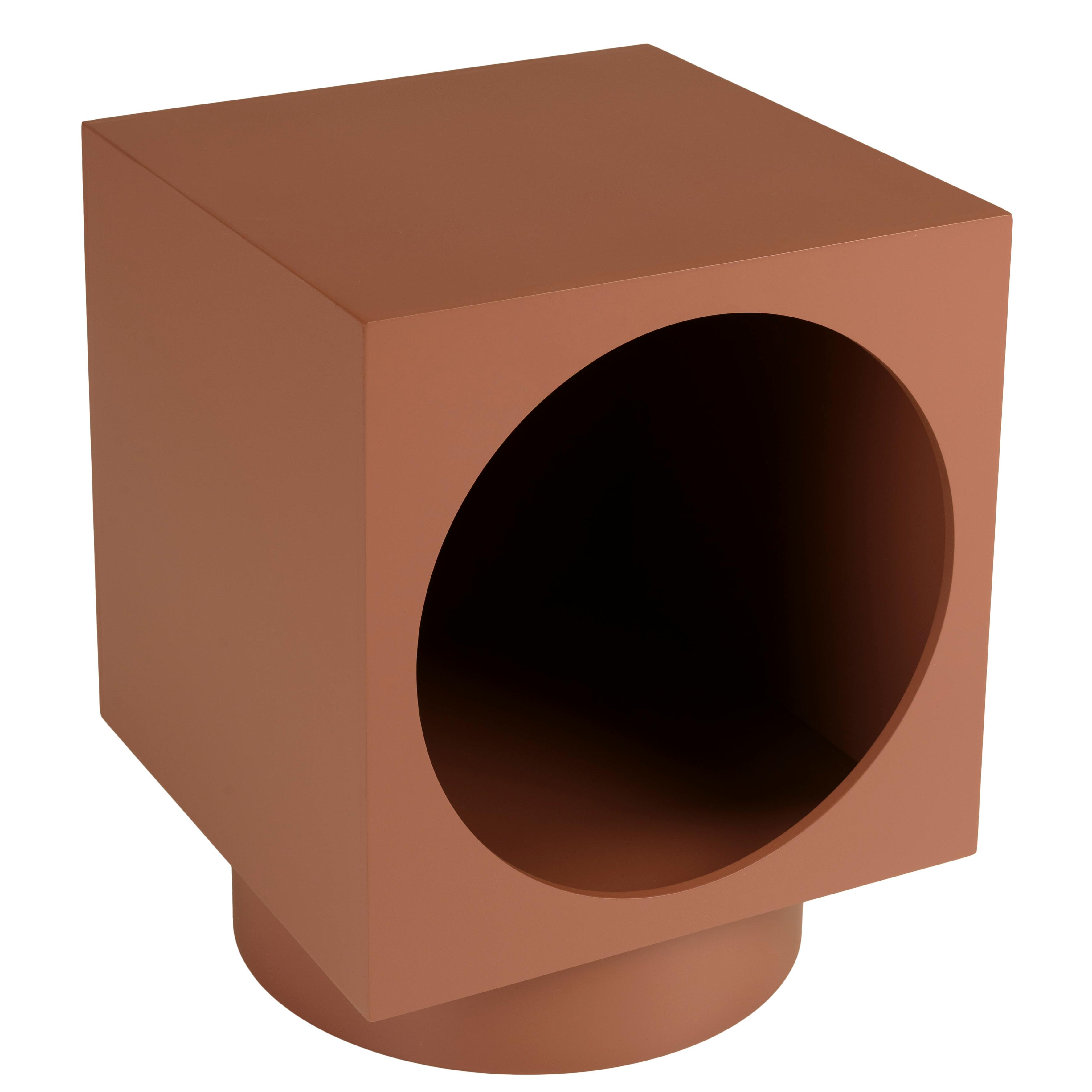 Table d'appoint carrée en bois peint terracotta CASTILLE, PIER IMPORT
