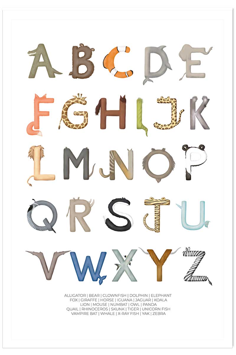 Affiche enfant lettres anglaises, HEXOA