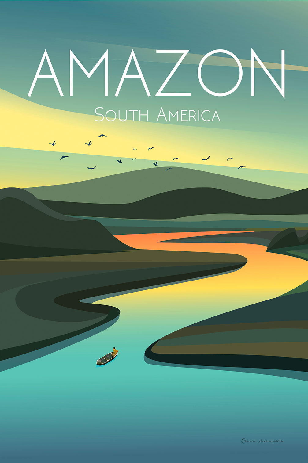 Tableau de voyage Fleuve d'Amazonie, HEXOA