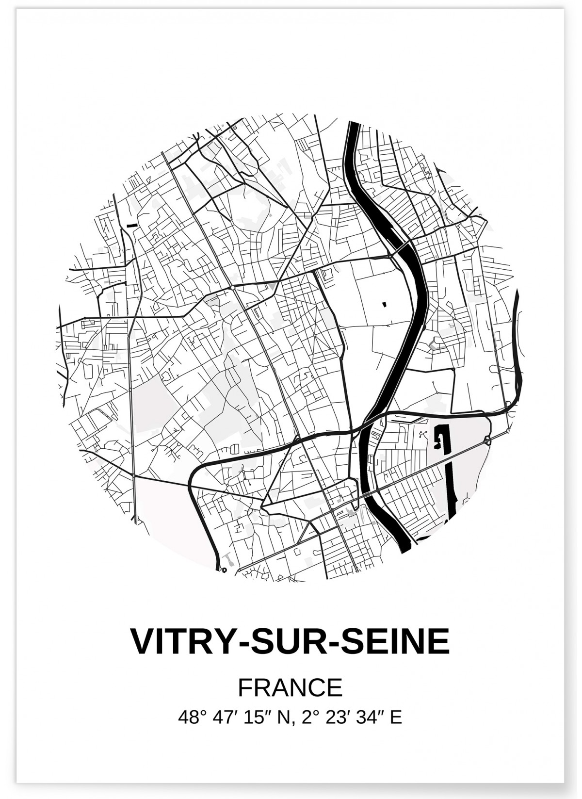 Affiche Carte Vitry-sur-Seine, L'AFFICHERIE