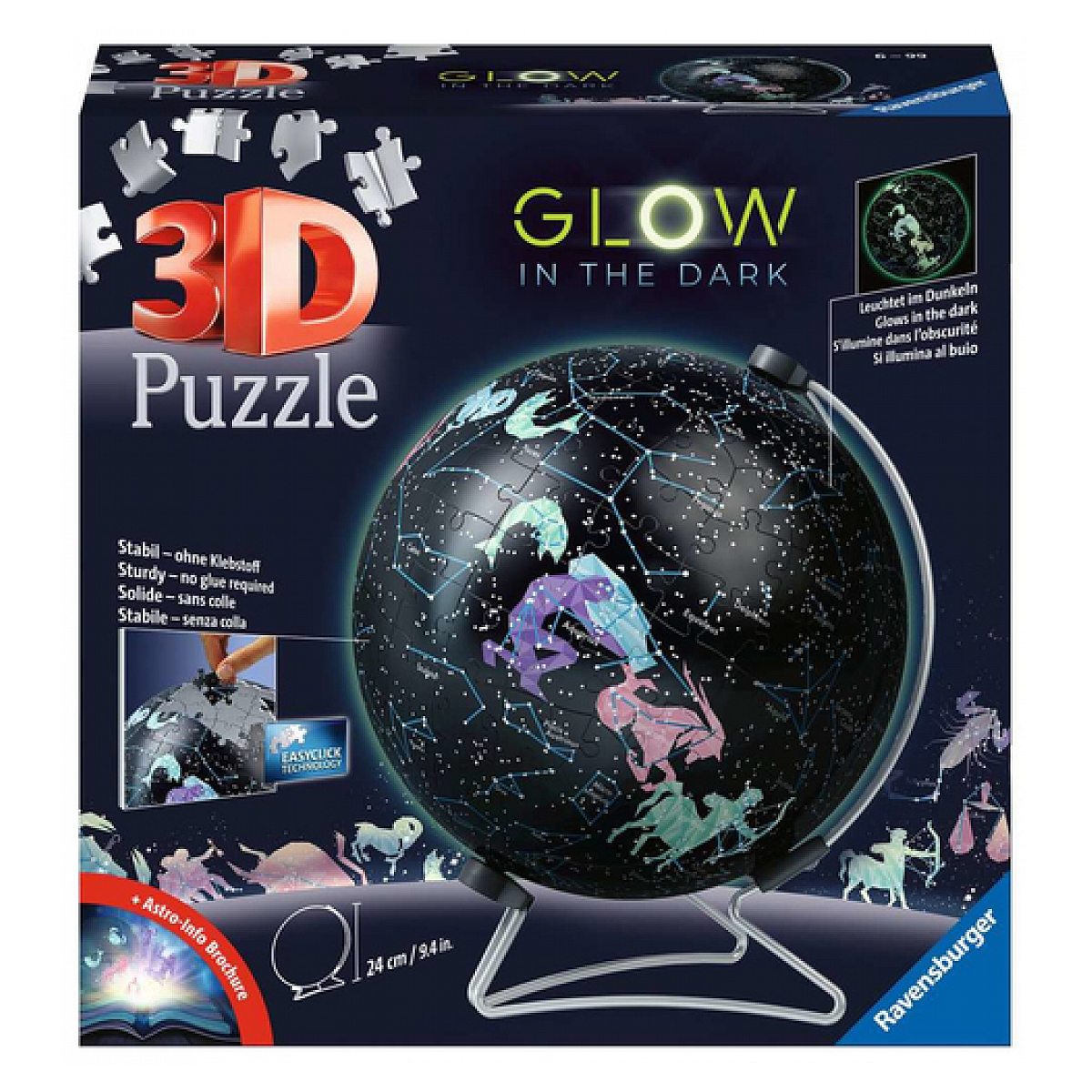 Puzzle 3D 180 pièce(s) Globe phosphorescent, RAVENSBURGER