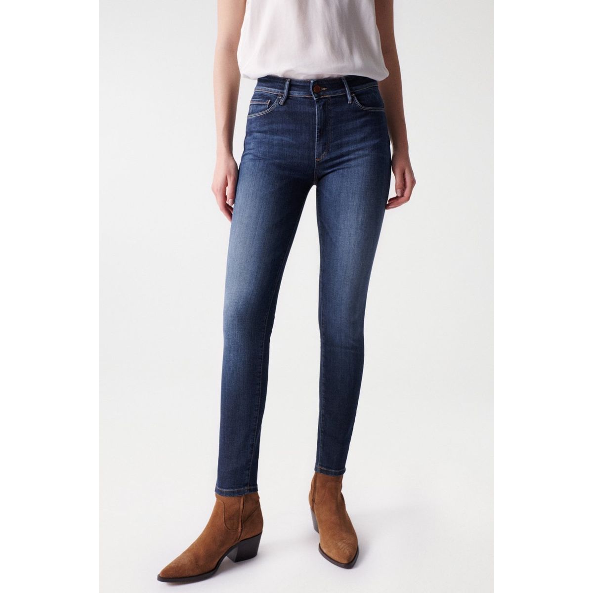 Jean destiny push up skinny délavage foncé bleu foncé Salsa Jeans