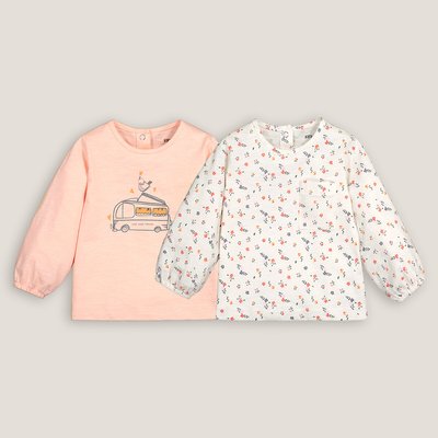 Pack of 2 T-Shirts in Cotton with Long Sleeves LA REDOUTE COLLECTIONS
