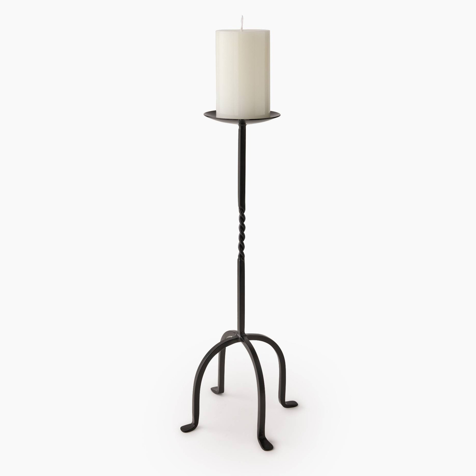 Bougeoir sur pied en métal, 21,5xH52cm, MONOPRIX