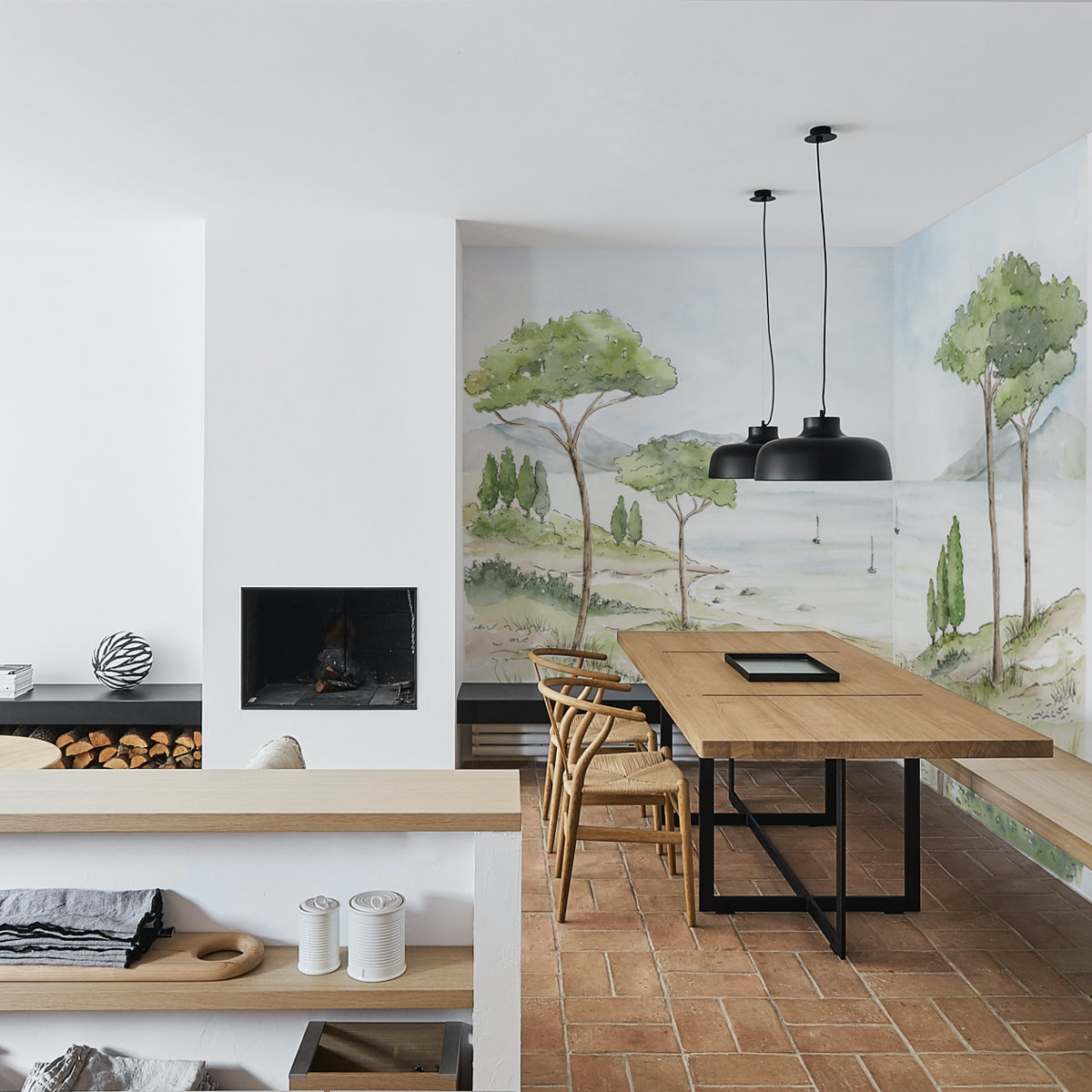 Papier peint panoramique Paysage de côte d'Azur, Couleurs 375 x 250cm, ACTE DECO