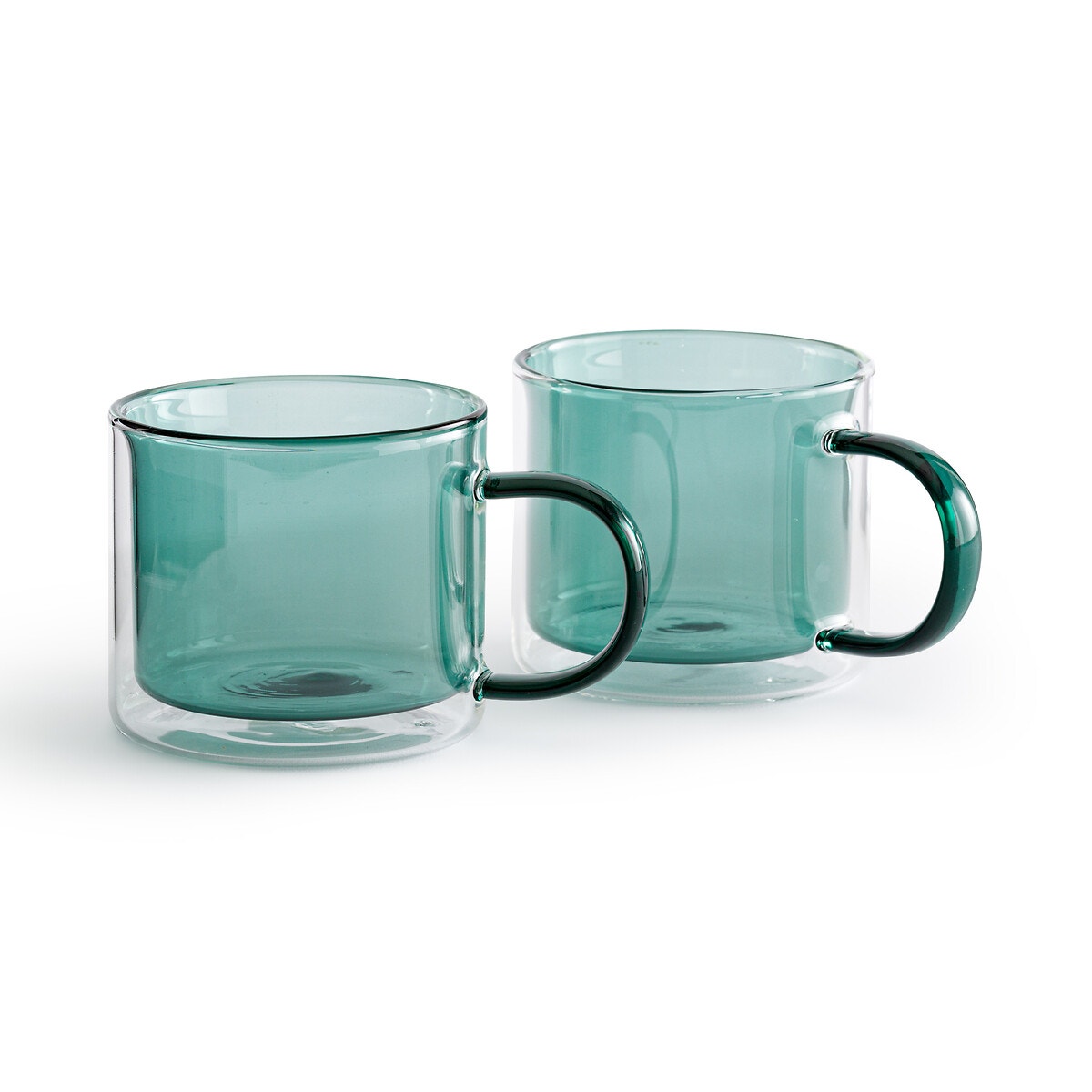 Lot de 2 mugs, verre double paroi coloré, horma Couleur vert sapin La  Redoute Interieurs