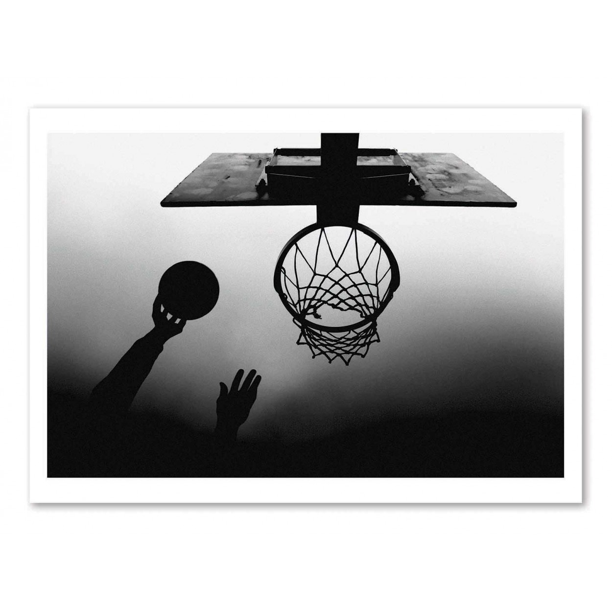 Affiche d’art et cadre noir 30 x 40 cm - Basketball - Paulo Medeiros, WALL EDITIONS