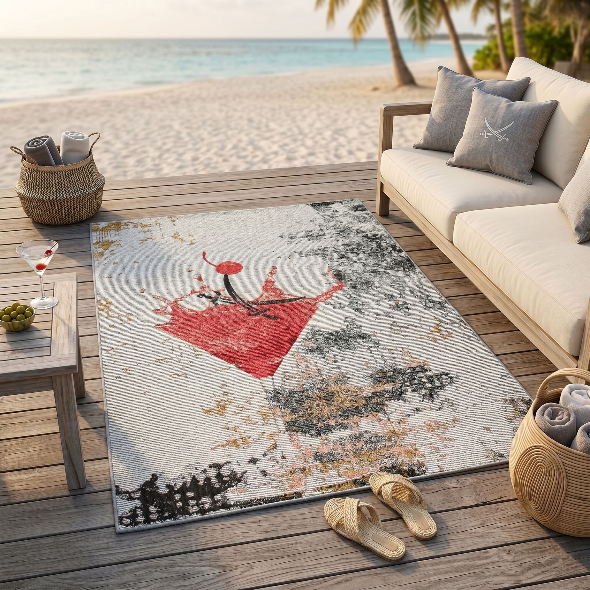 Tapis d'été pour l'intérieur et l'extérieur - RANTUM BEACH, THEKO