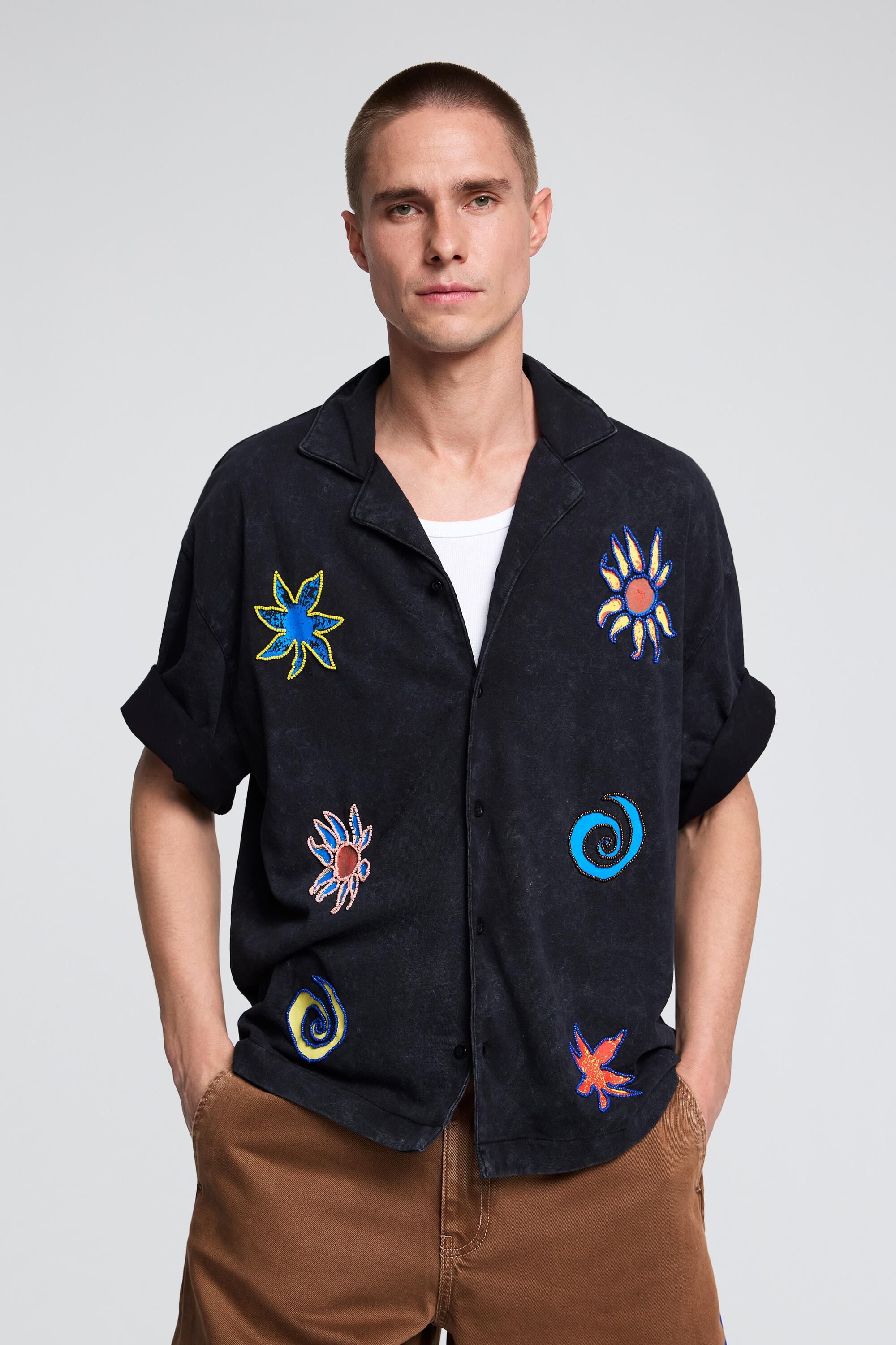 Chemise en coton brodée, DESIGUAL