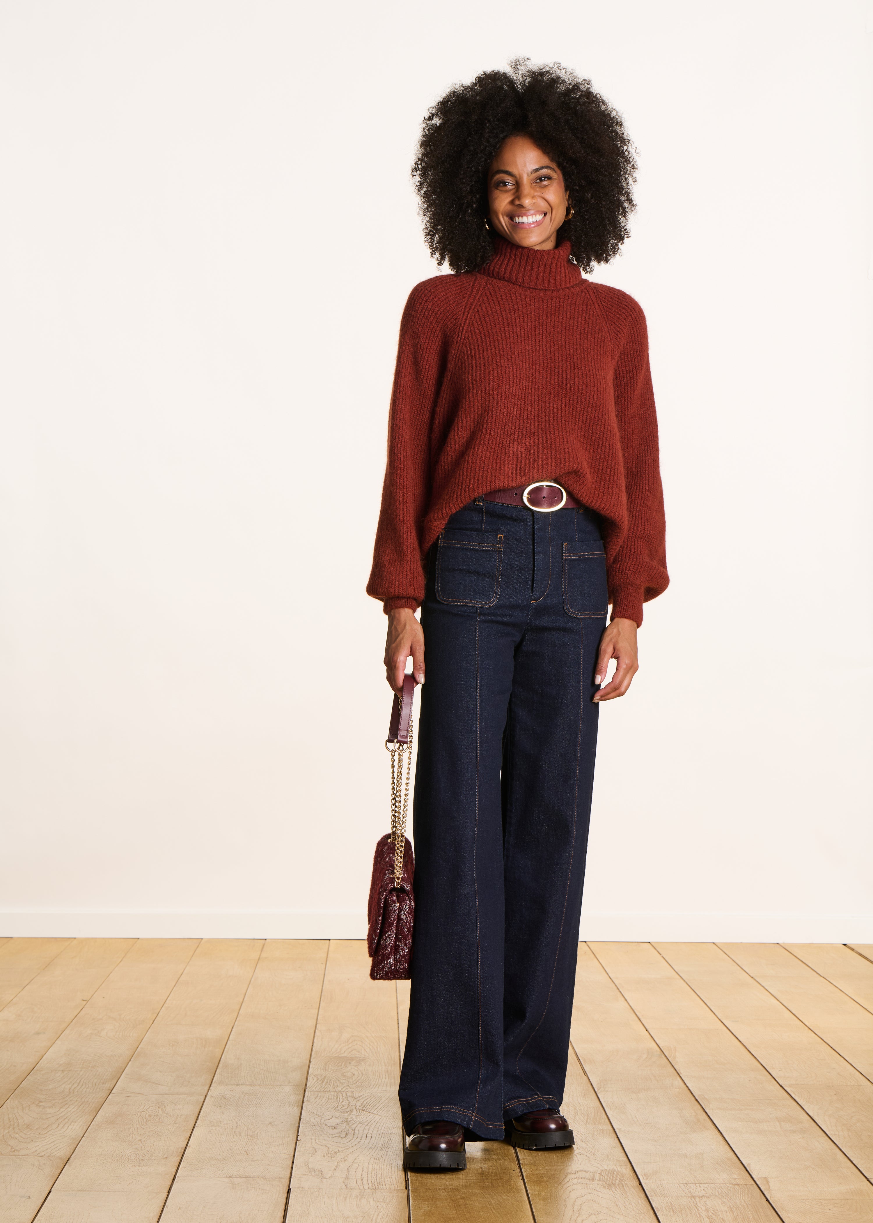Jean large taille haute en coton biologique, LA FEE MARABOUTEE
