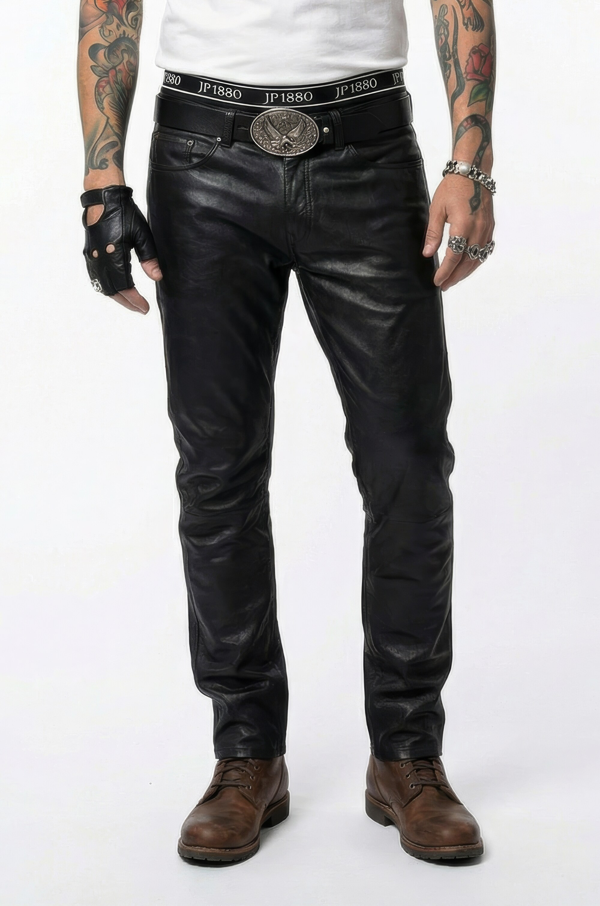 Pantalon en cuir nappa d'agneau de grande, JP1880