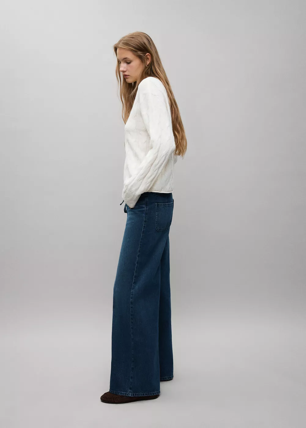 Jean taille basse détail cordon, MANGO TEEN