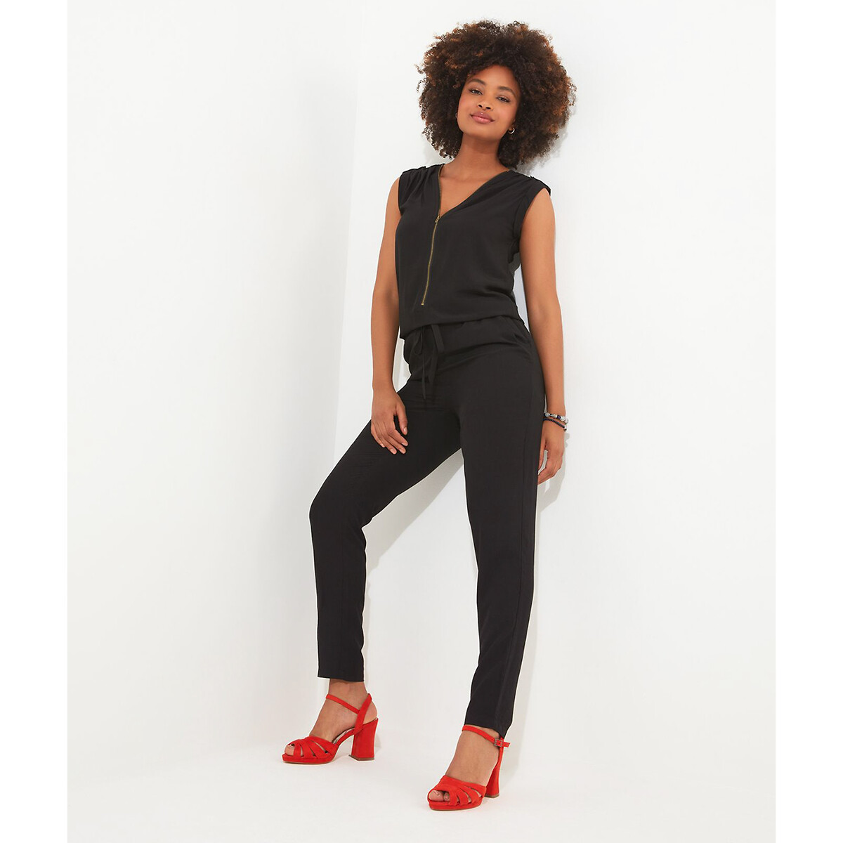 Loren zip-up jumpsuit, black, Joe Browns | La Redoute