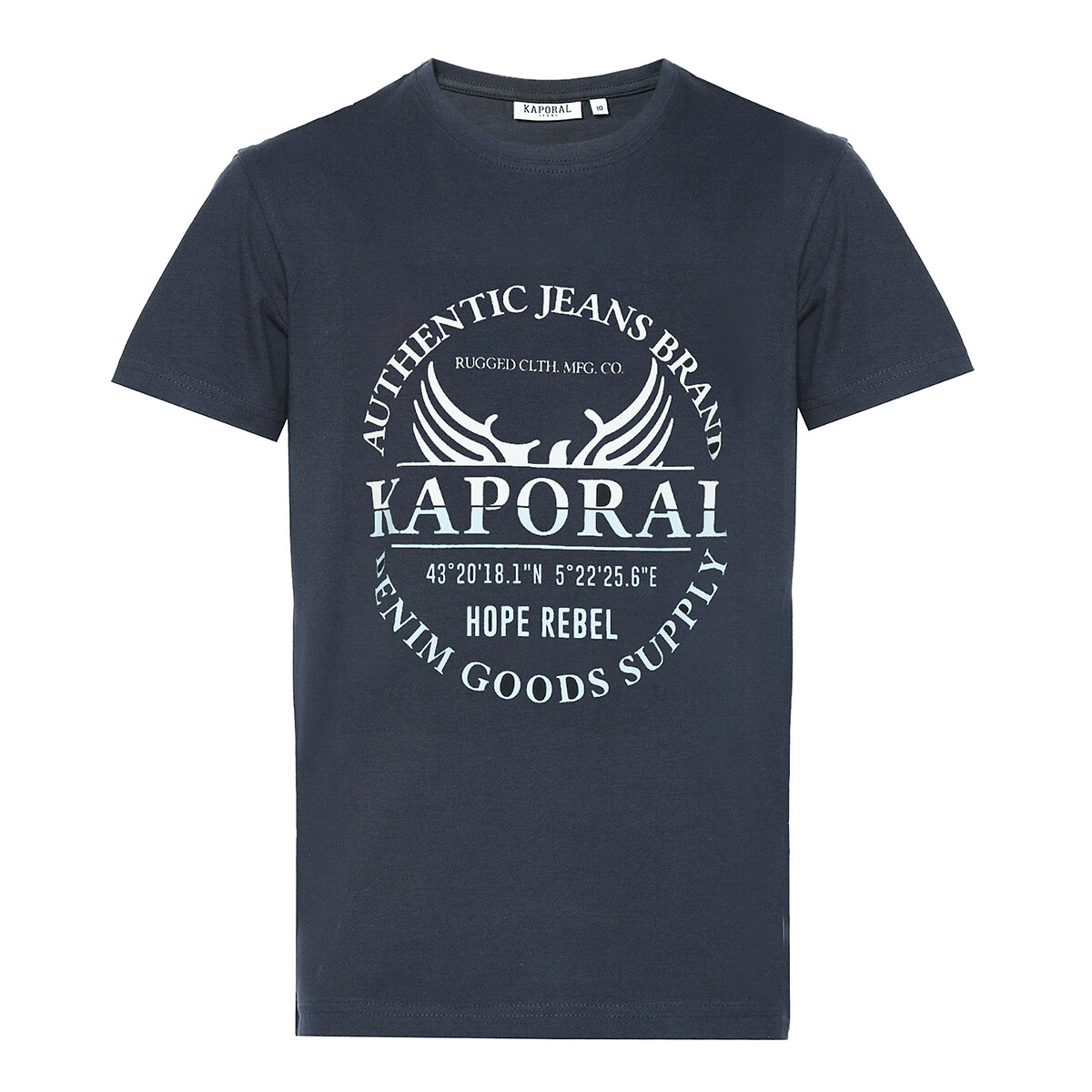 Logo Print T-Shirt in Organic Cotton with Short Sleeves, 10-16 Years