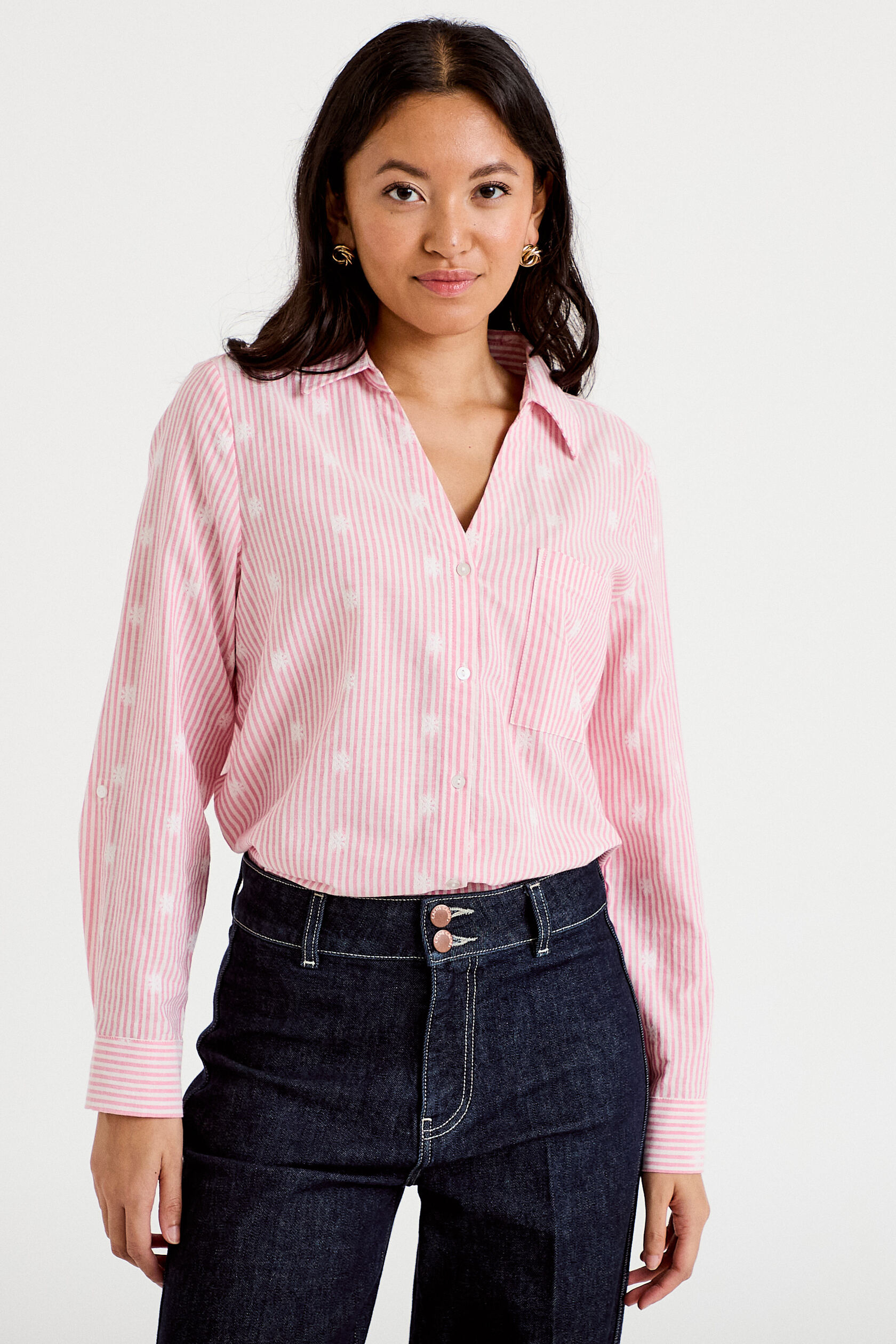 Chemise droite manches longues, CACHE CACHE