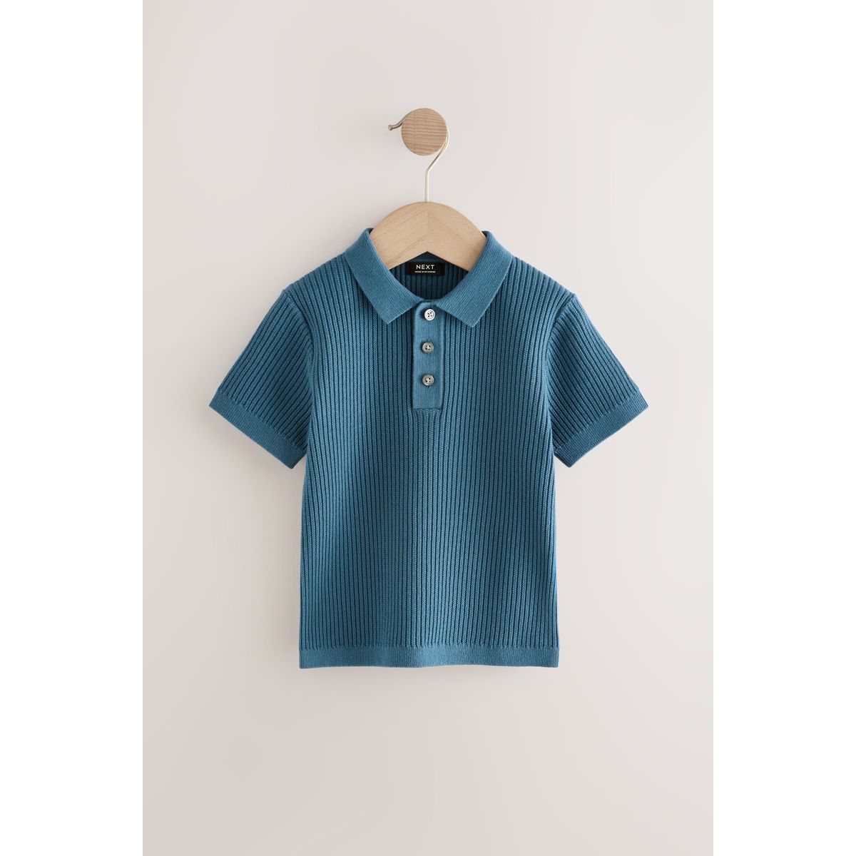 Polo en maille à col boutonné, NEXT