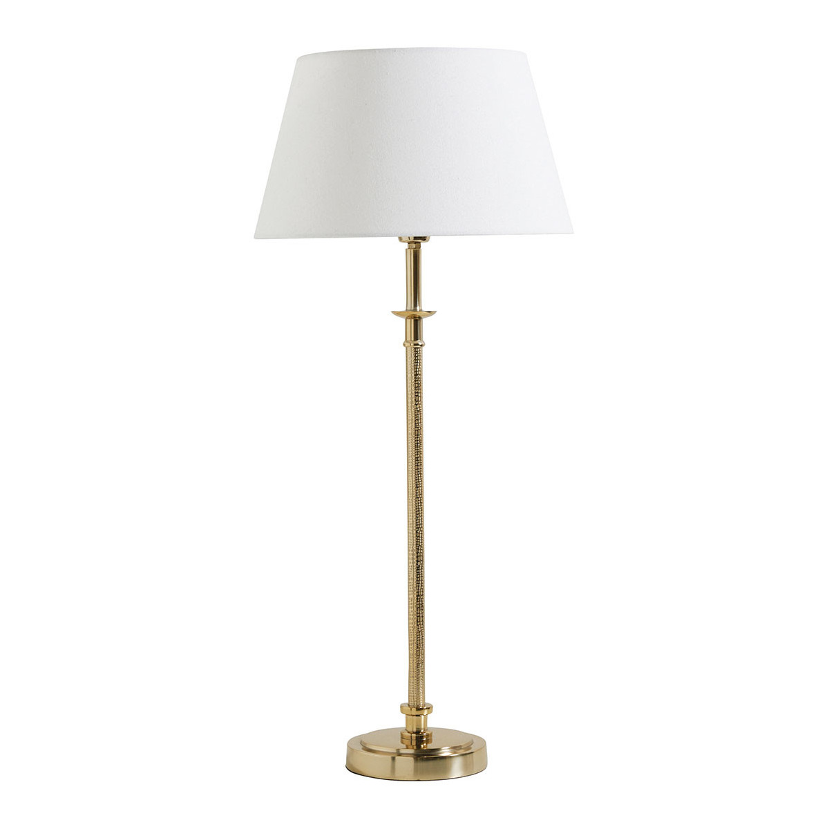 Pied de lampe métal dia 16x58, BLANC D’IVOIRE