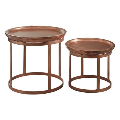Set of 2 Copper Finished Side Tables SO'HOME