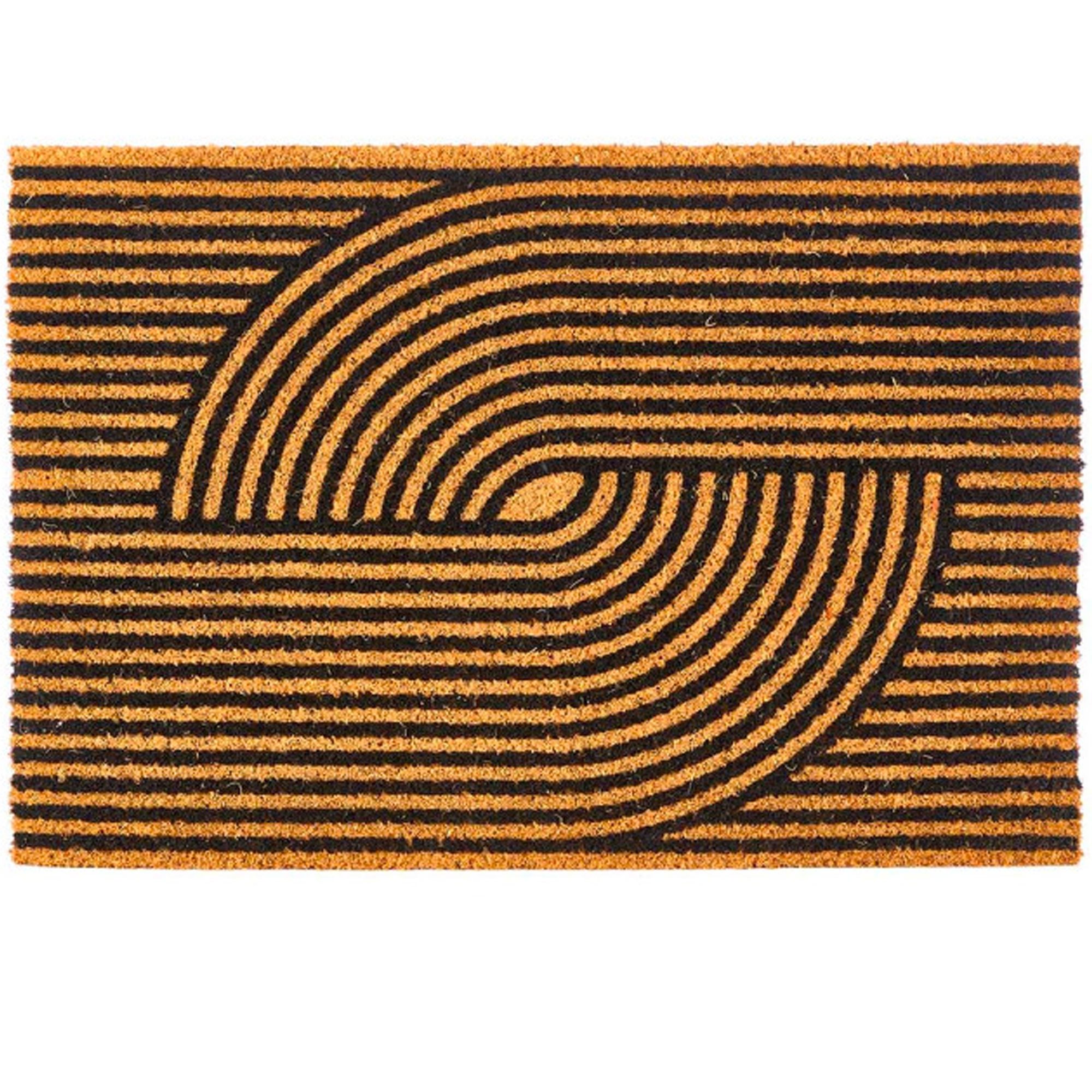 Paillasson coco marron et noir 60x40x1cm, WADIGA
